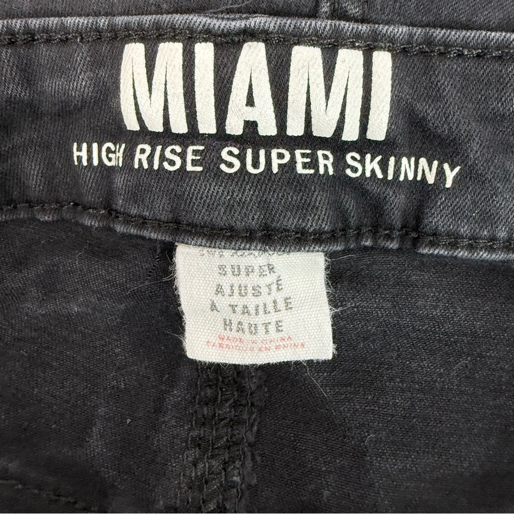 Miami high rise super skinny black shorts Women's Distressed Black Jean Shorts - Picture 10 of 15